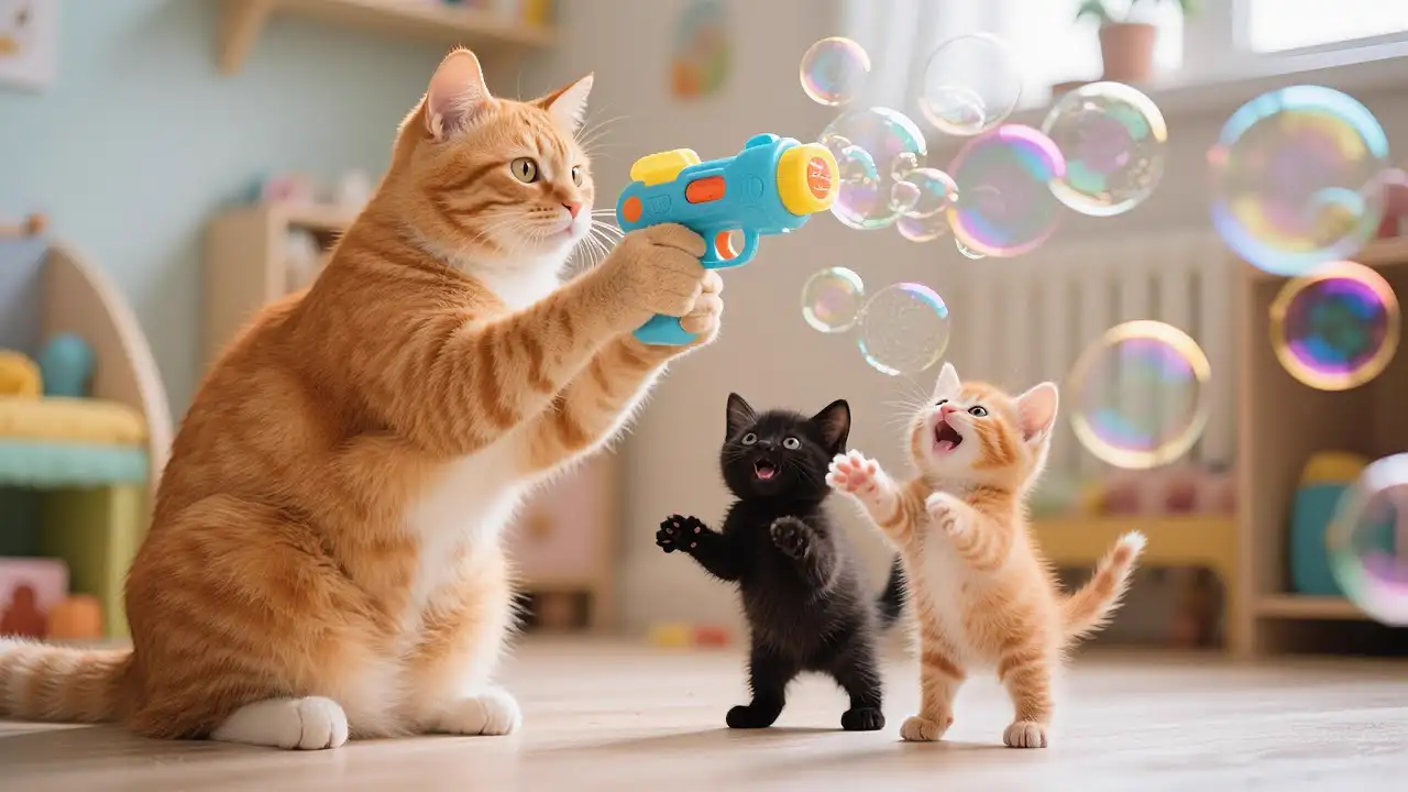 Ginger Mom Cat Takes in Lonely Black Kitten, Loves Him Unconditionally！🐈🧡🖤#cat #cute #funny